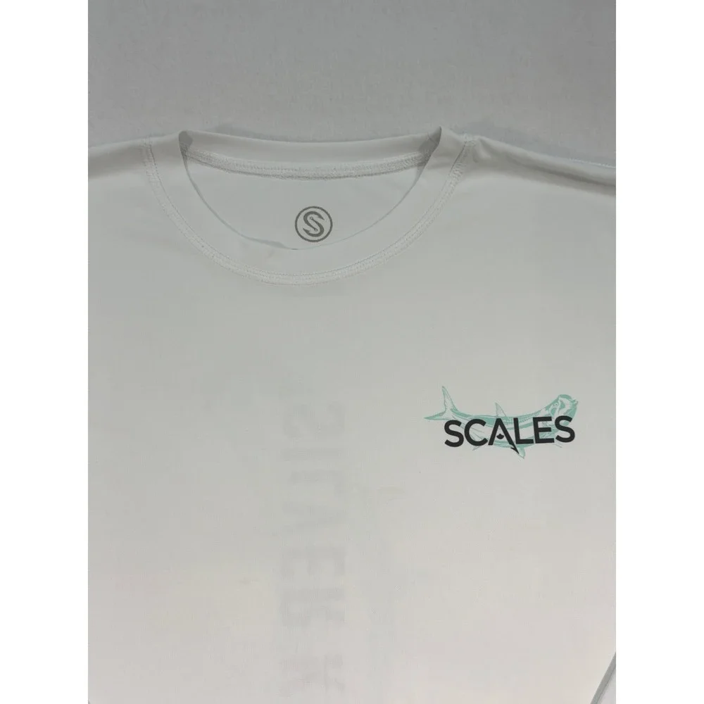 Scales Gear Men's Silver King Performance Fishing Shirt Large White SPF 50 - Picture 4 of 10